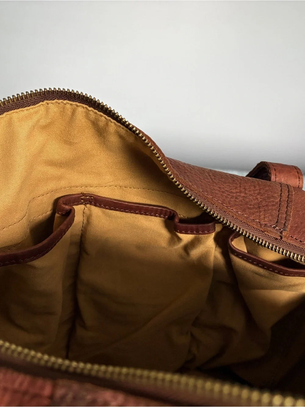 Duluth Trading Co spacious leather